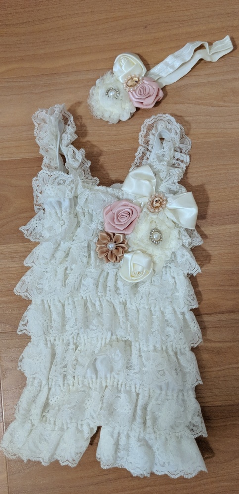 Ivory lace romper